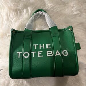 Vibrant Green Tote with Bold White Text